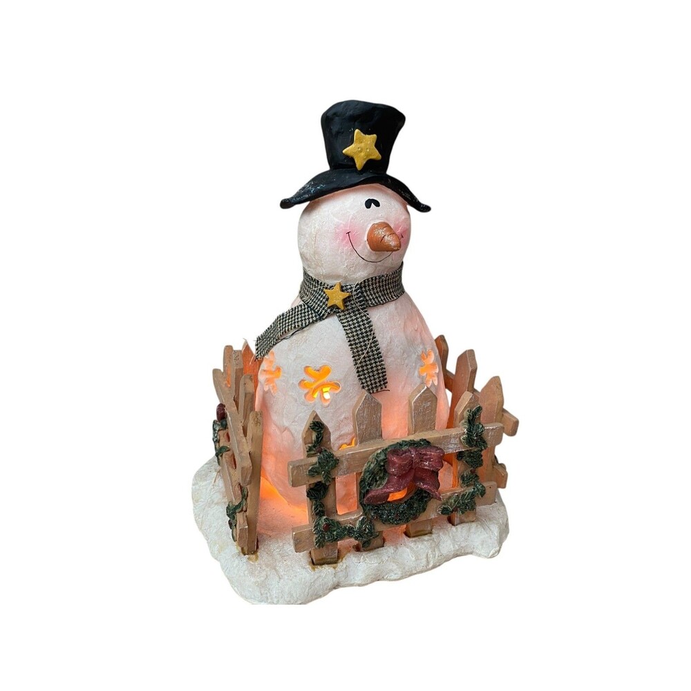 1999 Crazy Mountain Snowman Night Light Vintage Holiday Nite Lite #045436